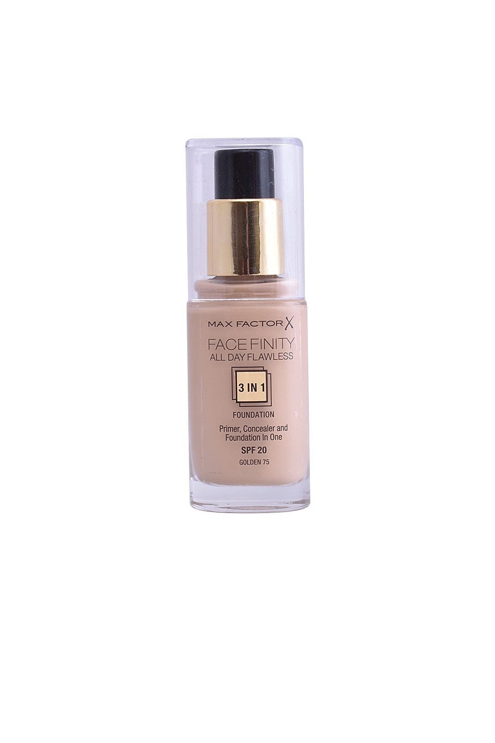 Max Factor Facefinity 3 In 1 Primer, Concealer And Foundation Spf20 75 Golden 30ml