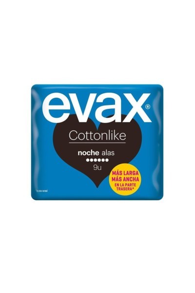 Evax Cottonlike Night With Wings Sanitary Towels 9 Units