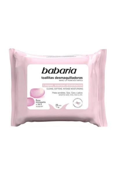 Babaria Rosa Mosqueta Make Up Remover Wipes 25 Units