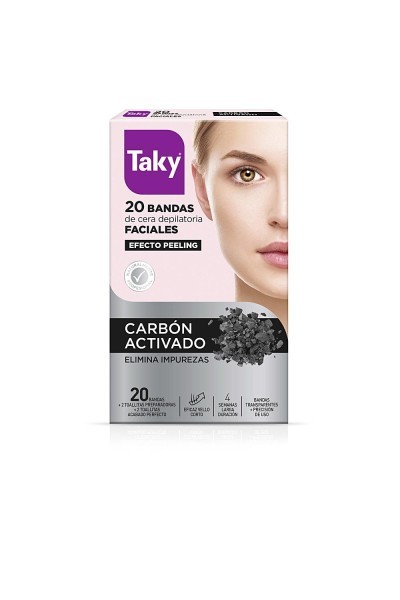 Taky Carbon Activado Facial Wax Strips 20 Units