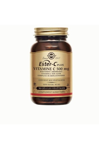 Solgar Ester-C Plus 500 mg Vitamin C Vegetable Capsules - Pack of 50