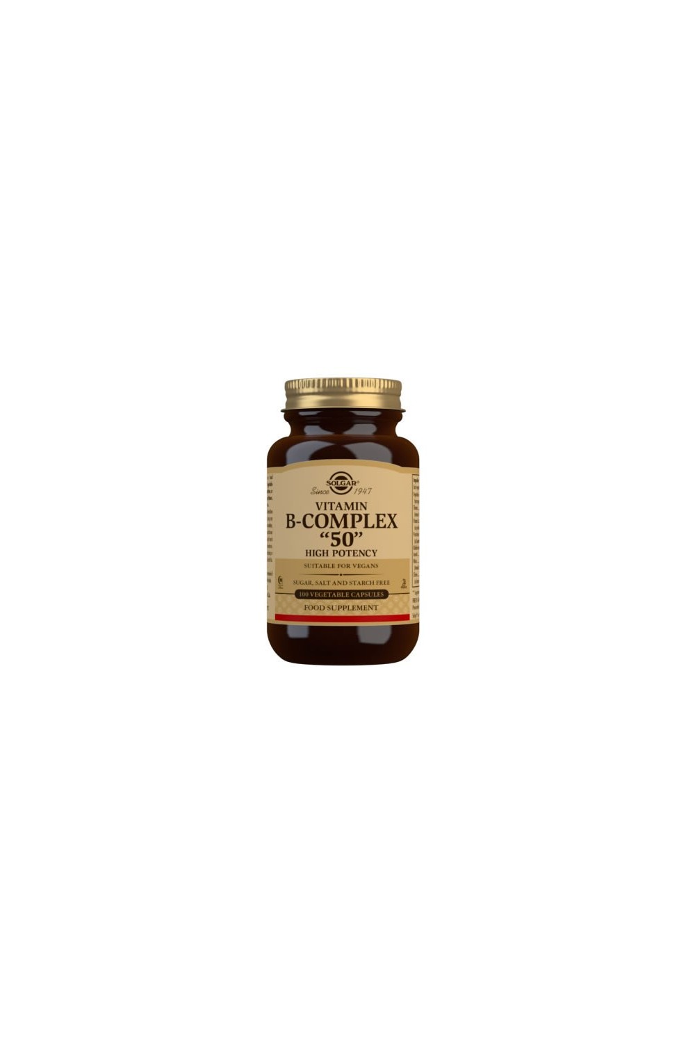 Solgar Vitamin B-Complex "50" High Potency - 100 Vegetable Capsules