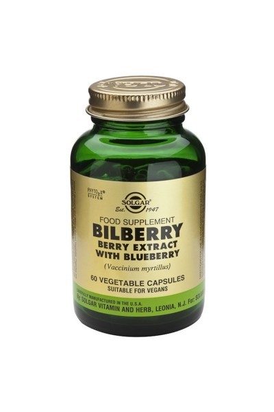 Solgar Bilberry Berry Extract With Blueberry 60 Capsules