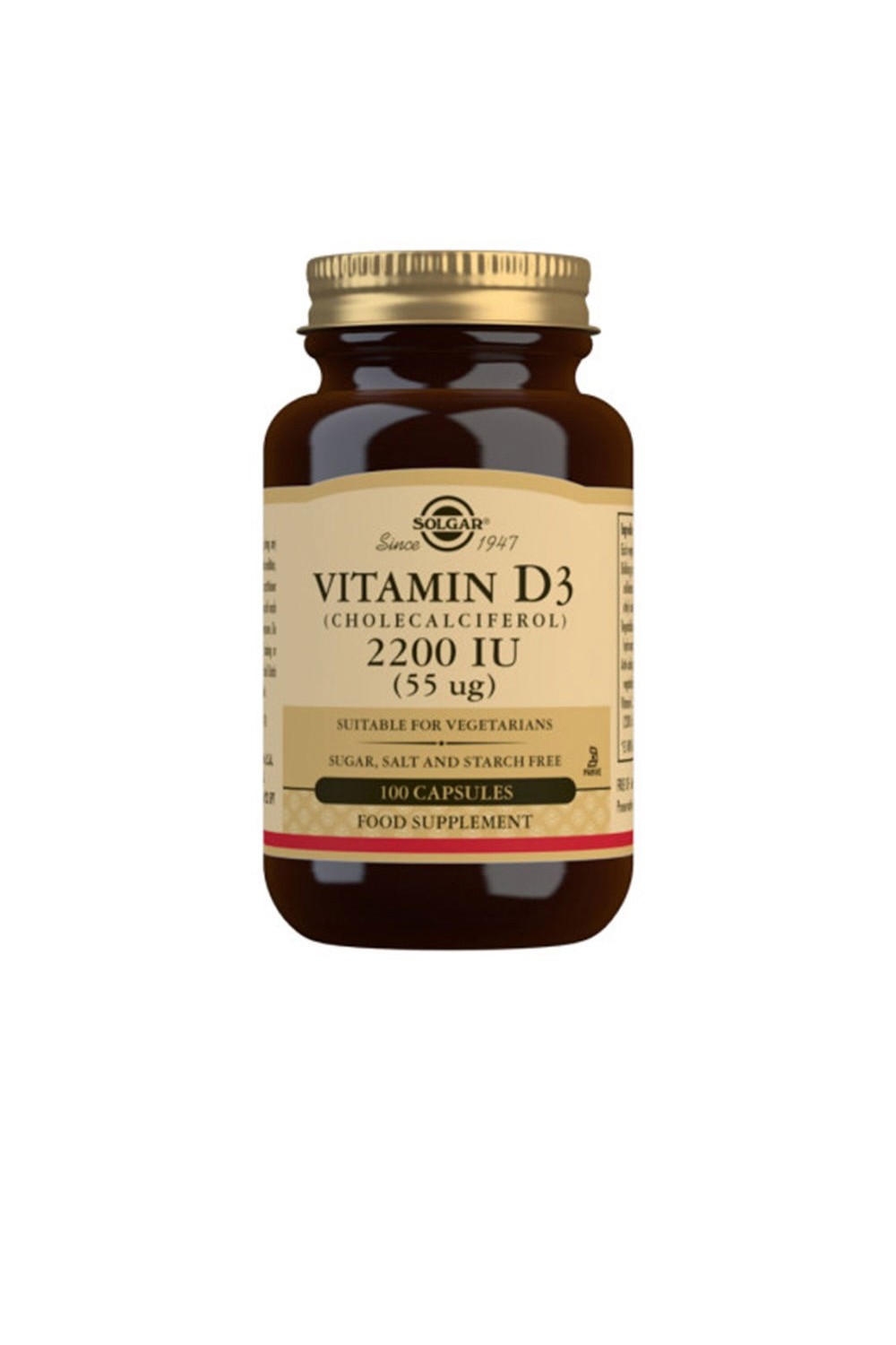 Solgar Vitamin D3 2200 IU (55 mcg) 100 Capsules