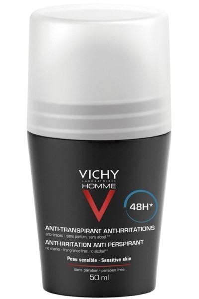 Vichy Homme Roll On Deodorant For Sensitive Skin 50ml