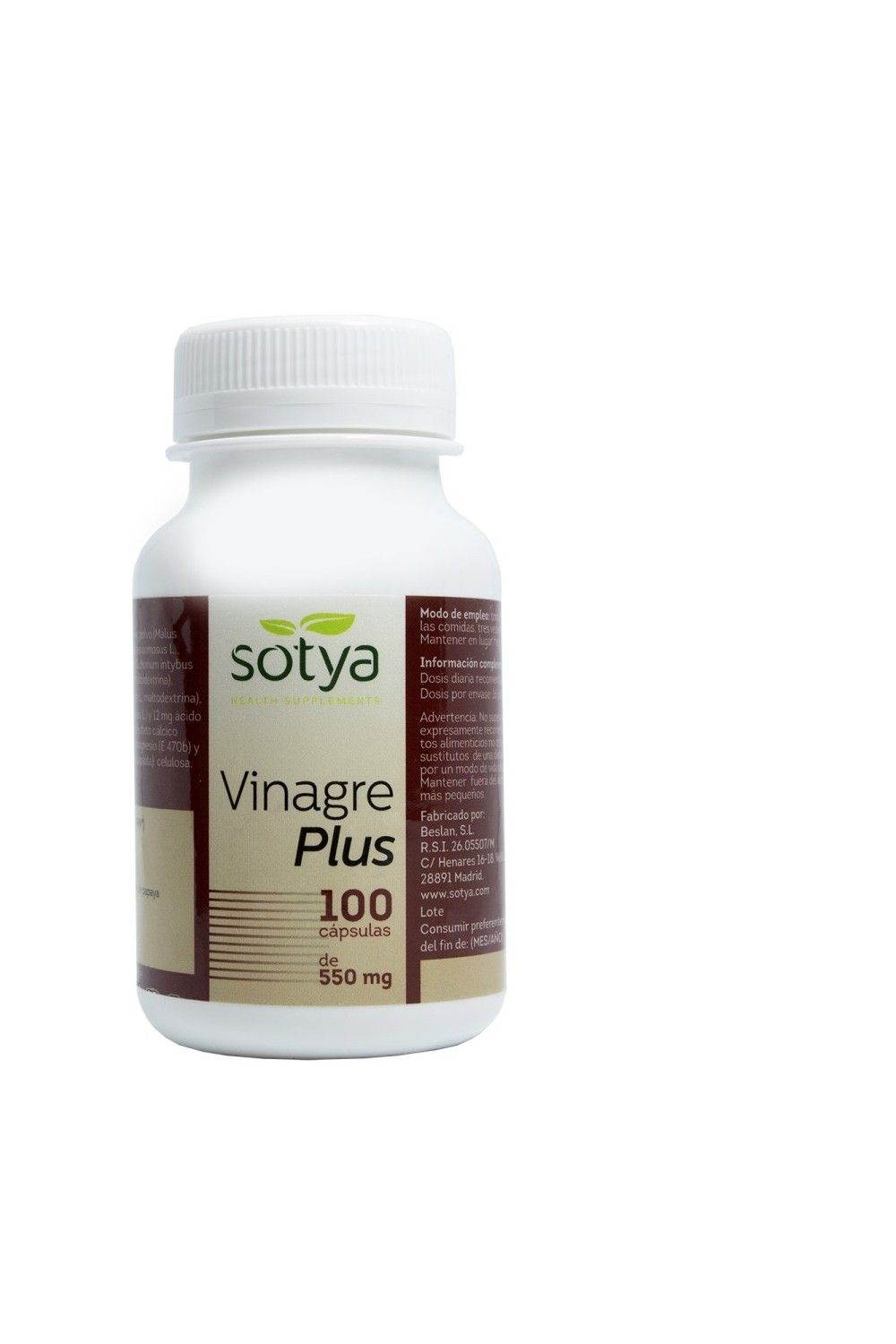 Sotya Vinagre Plus 550 Mg 100 Caps