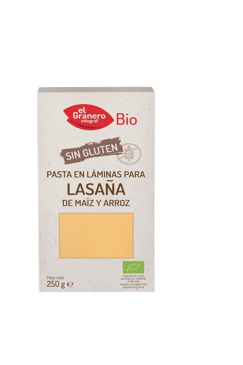 Granero Laminas Lasaña Sin Gluten Bio 250g