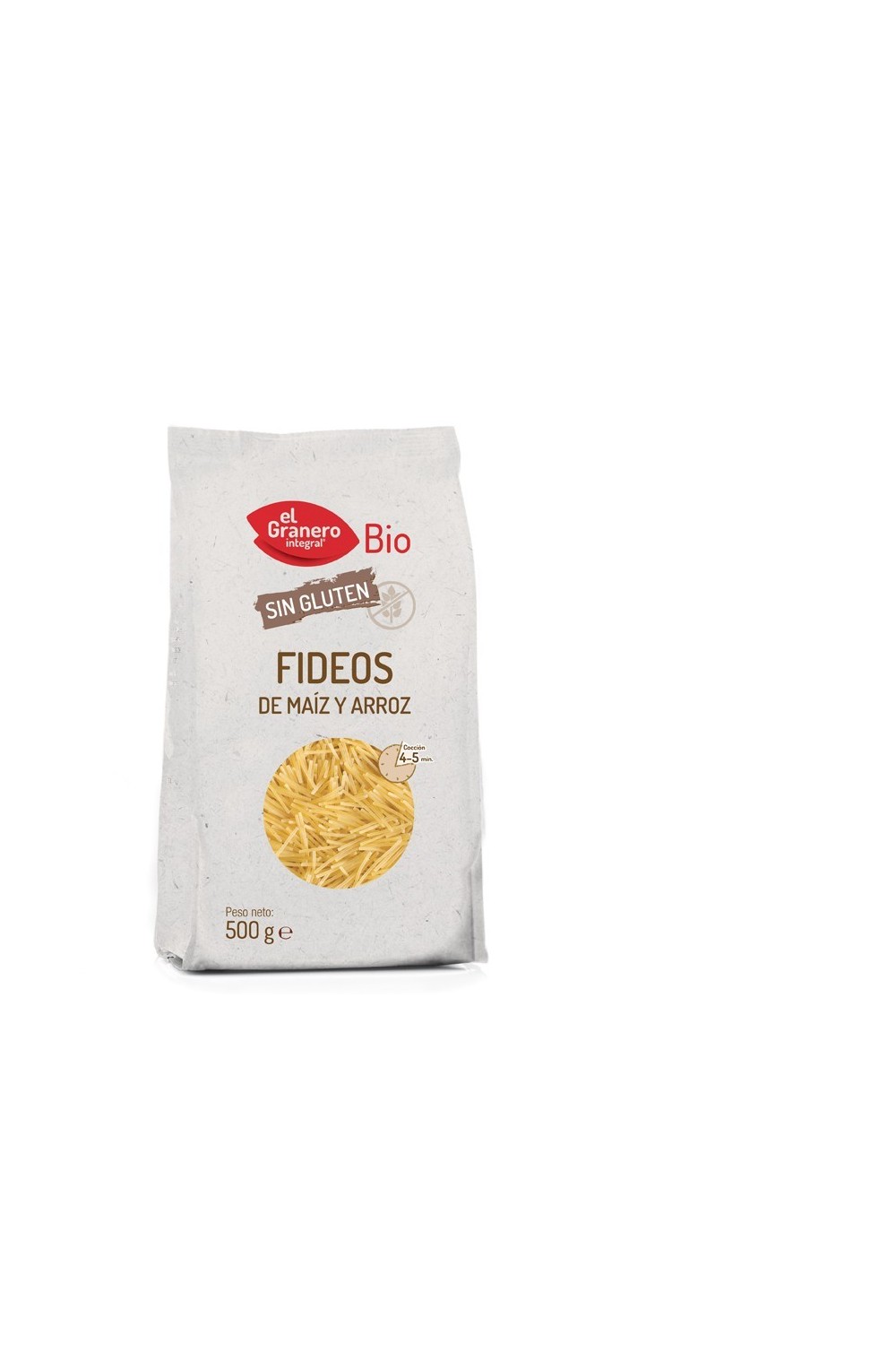 Granero Fideos De Maiz y Arroz Sin Gluten Bio 500g