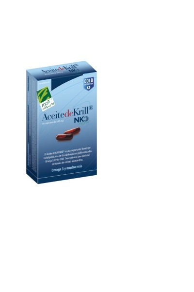 100%natura Aceite De Krill Nko 40 Cap De 500 Mg
