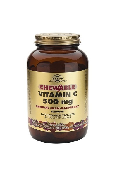 Solgar Vitamin C (Cran-Raspberry Flavour) 500mg 90 Tablets