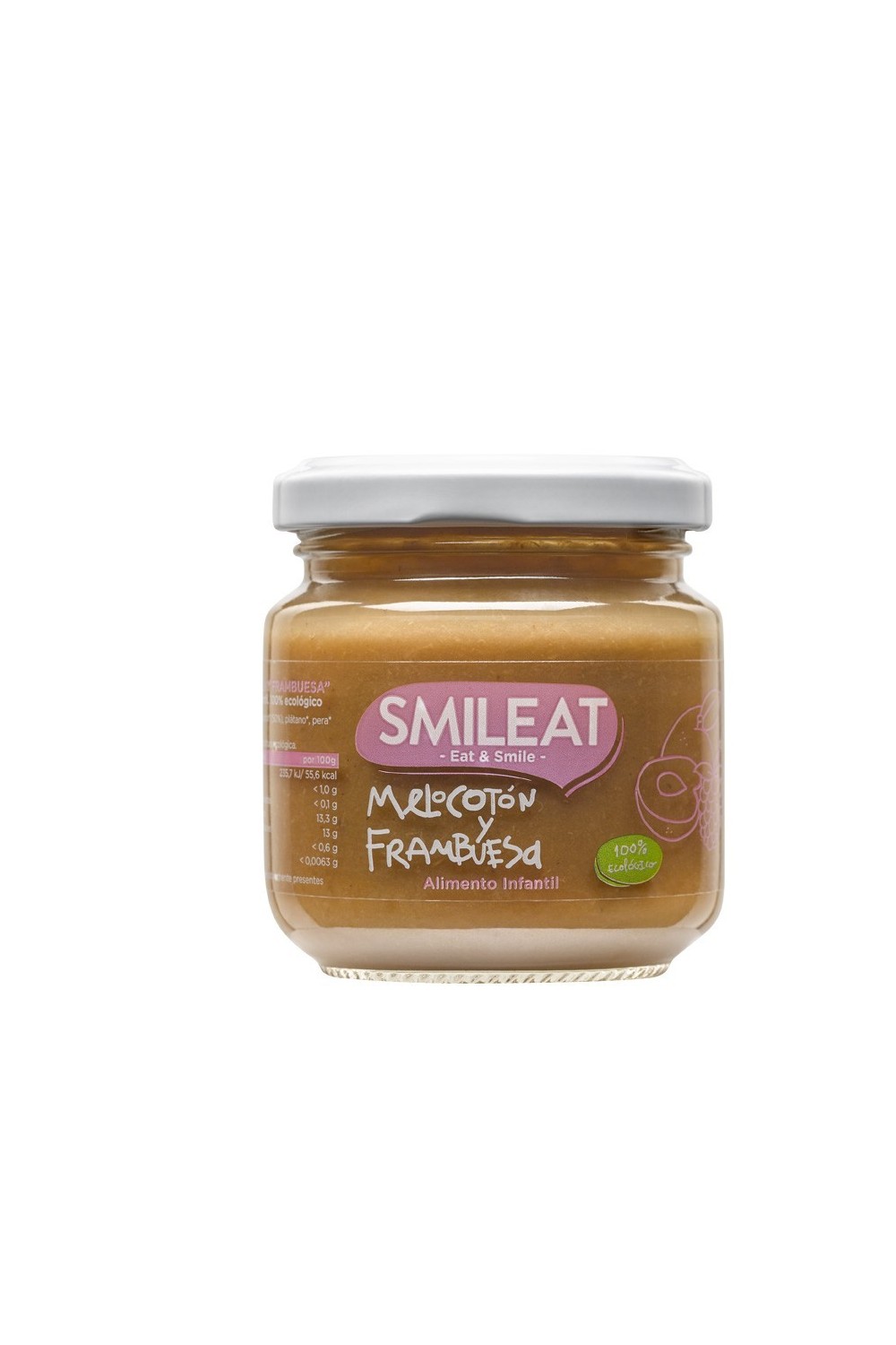 Smileat Potito Bio Frambuesa y Melocoton 130 Gr