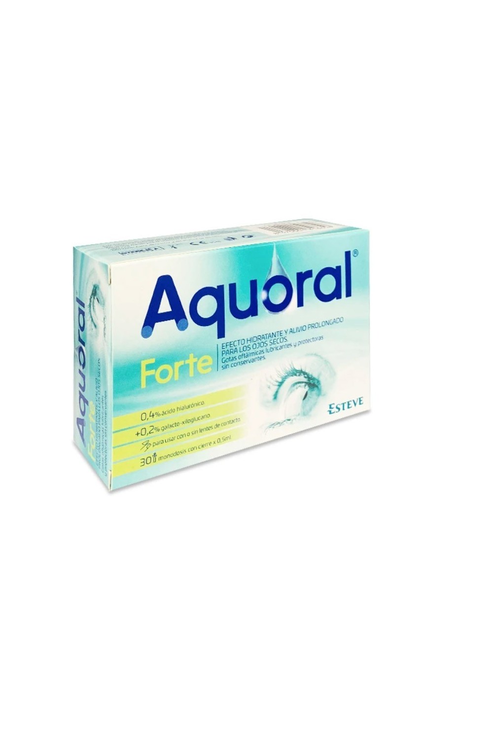 Esteve Aquoral Forte Eye Drops Hyaluronic Acid 0,4 30 Single-Dose