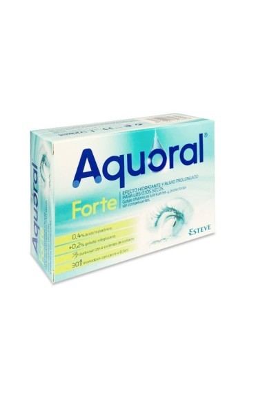 Esteve Aquoral Forte Eye Drops Hyaluronic Acid 0,4 30 Single-Dose