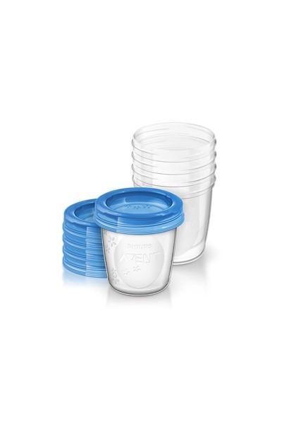 Avent Containers For Breast Milk 5 X 180ml 5 Lids