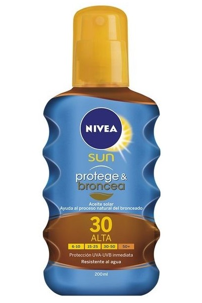 Nivea Sun Protect And Bronze Tan Activating Protecting Oil Spf30 200ml