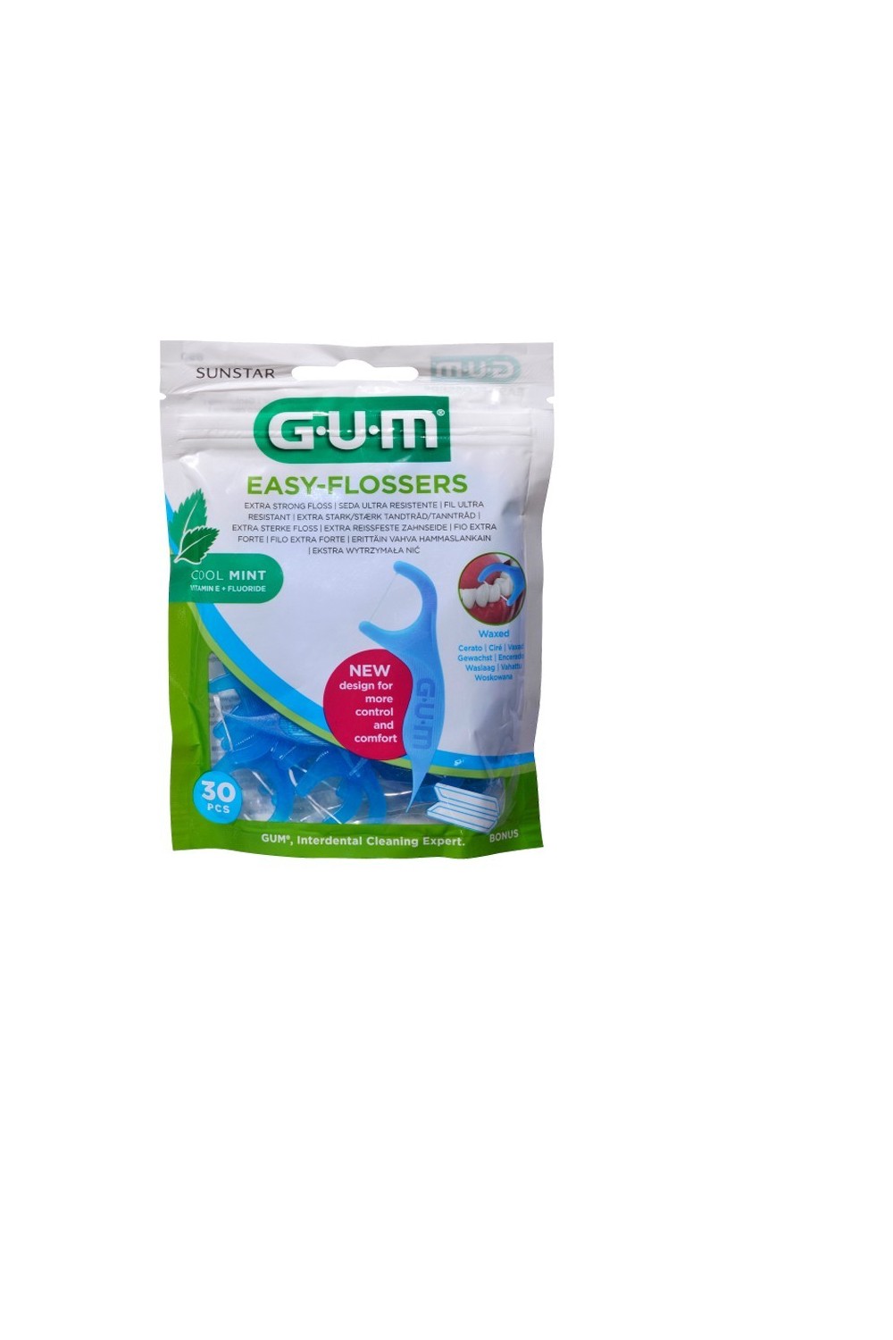 Gum Sunstar Easy Flossers Cool Mint Vit-E Fluor 30 Units