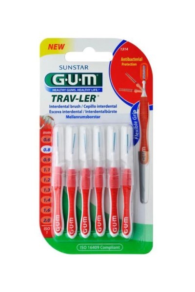 Sunstar Gum Trav-Ler Interdental Brush Iso1 1314 0,8mm 6 Units