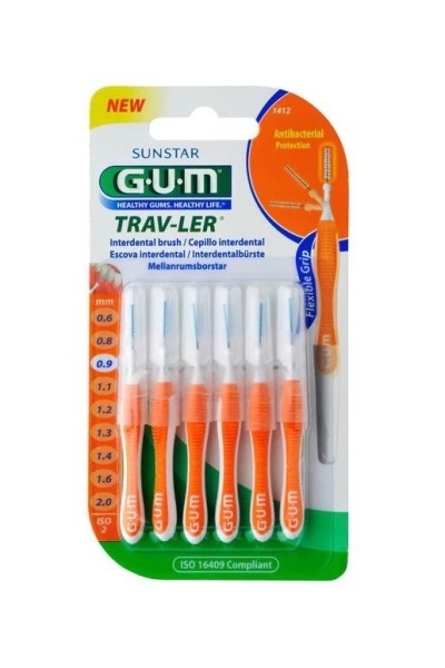 Sunstar Gum Interdental Brush 0,9mm Trav-Ler 6 Uds