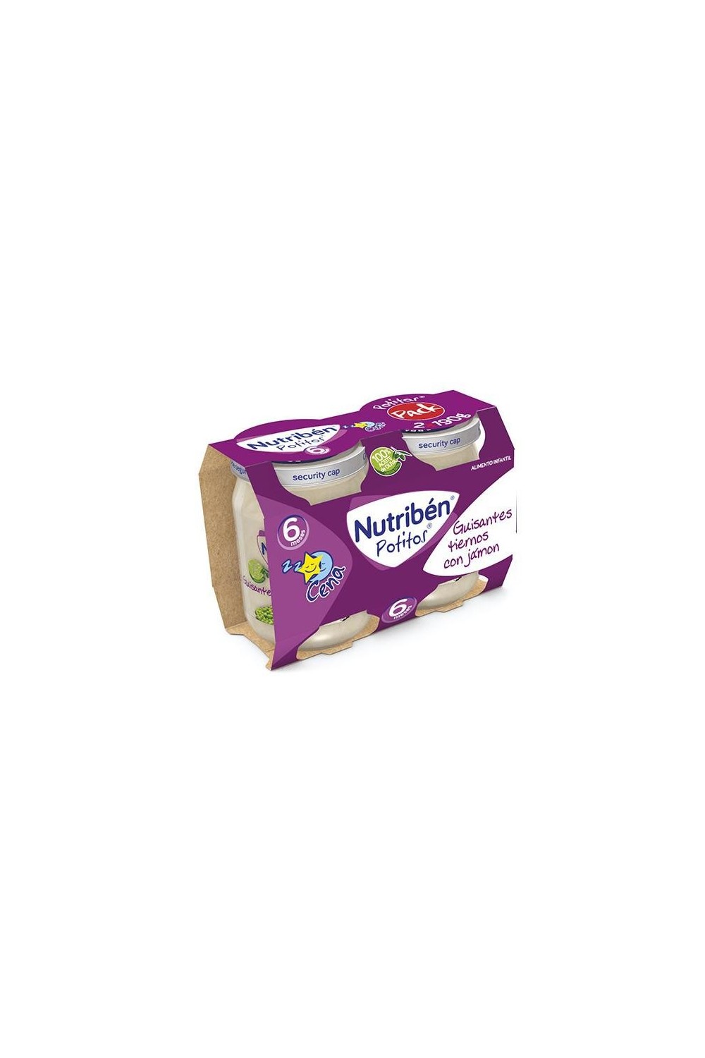 Nutriben Nutribén Potito Cena Bipack Guisantes Tiernos Con Jamón 2x 190g