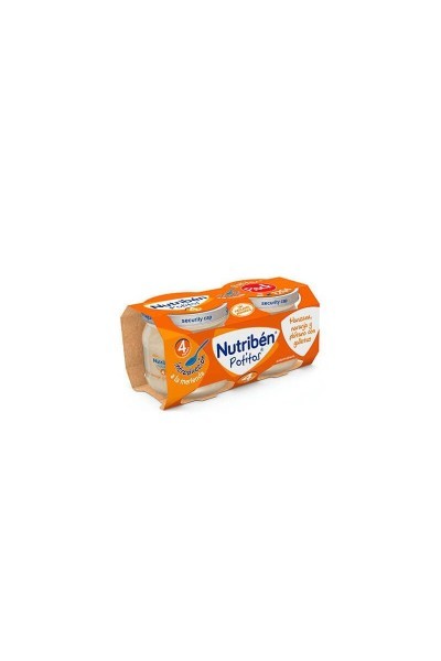 Nutriben Nutribén Potito Bipack Manzana, Naranja, Platano y Galleta 2x 120g