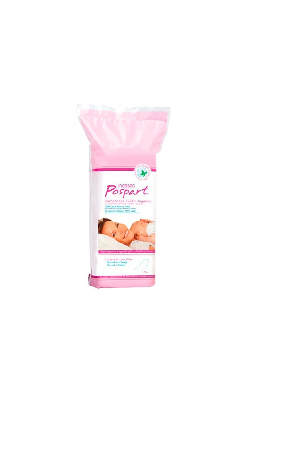 Indasec Postpartum Feminine Hygiene Pads With Wings 10U