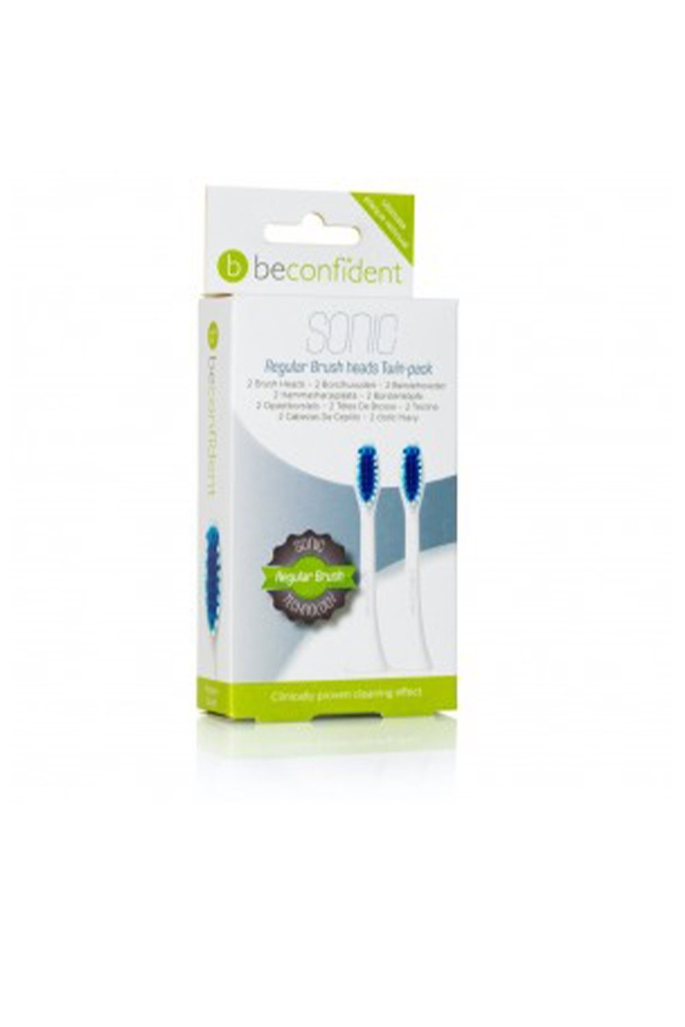 Beconfident Sonic Regular Brush Heads White 2 Units