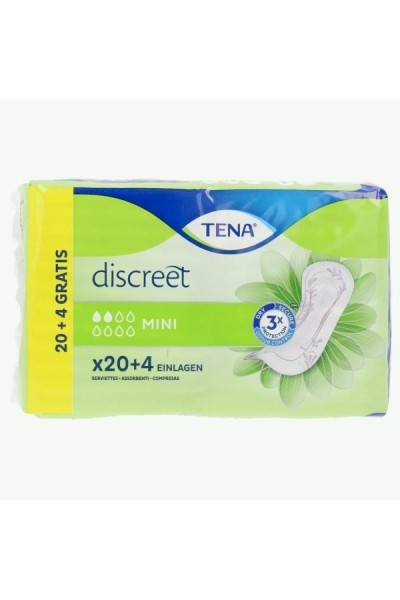 Tena Discreet Incontinence Sanitary Towel Mini 24 Units