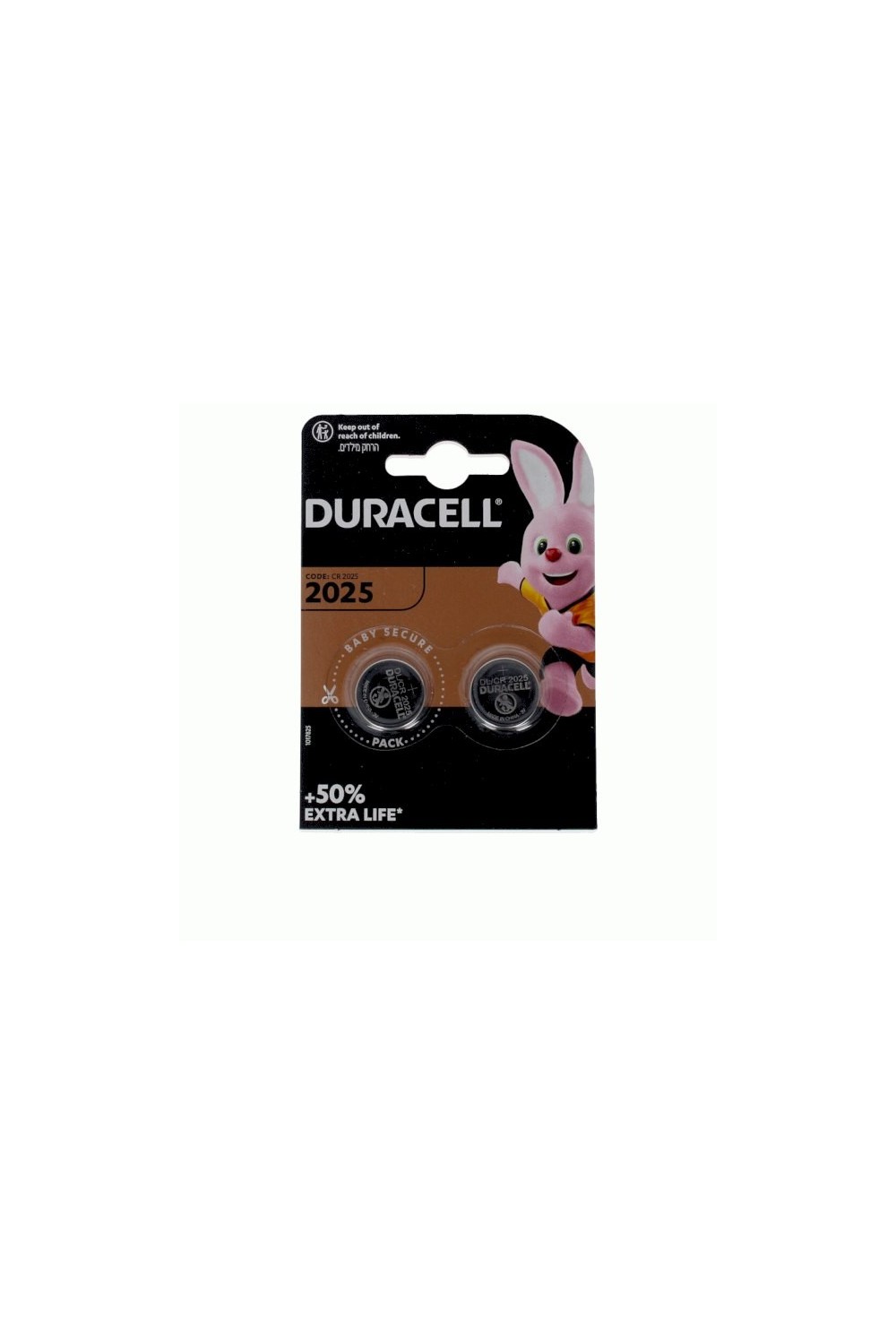 Duracell Lithium Button Battery 3V 2025 DL/CR2025 2 Units