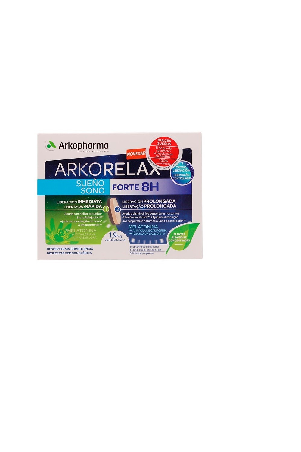 Arkopharma Arkorelax Sleep Forte 8H 30 Two-Layer Tablets