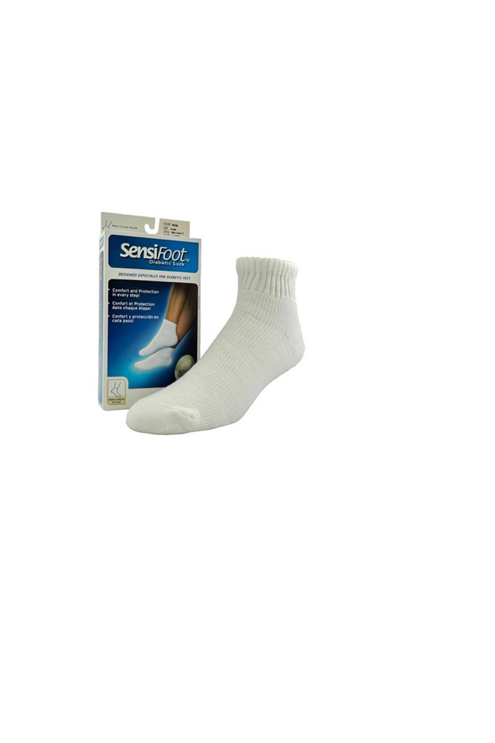 Jobst Sensifoot Diabetes Short Socks White T/S