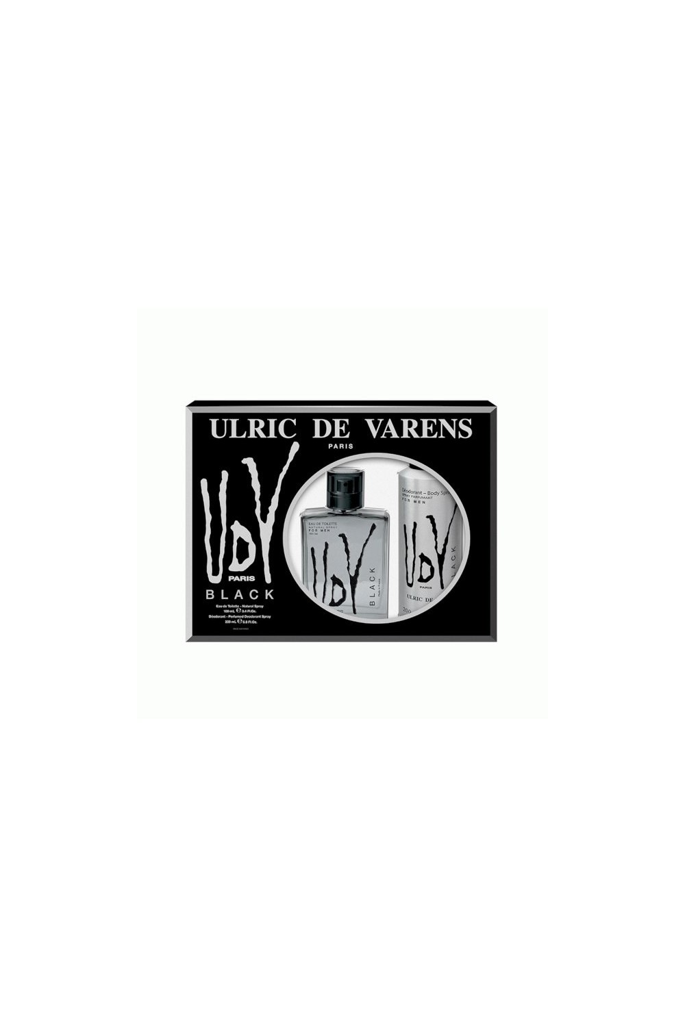 Ulric De Varens UDV Black For Men Eau De Toilette Spray 100ml Set 2 Pieces