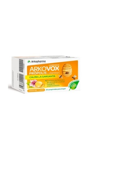 Arkopharma Arkovox Propolis + Vitamin C 24 Honey-Lemon Tablets