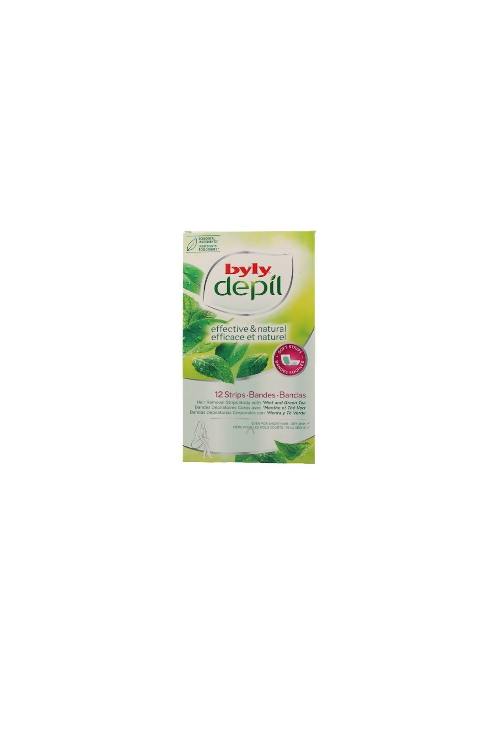 Byly Depil Hair Removal Strips Body With Mint And Green Tea 12 Units