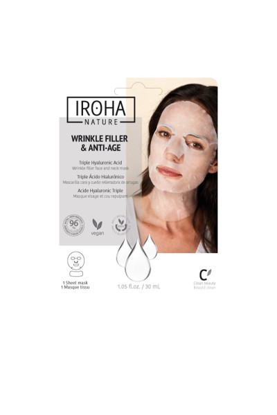 Iroha Nature Wrinkle Filler y Anti-Age Wrinkle Filler Face y Neck Mask 30