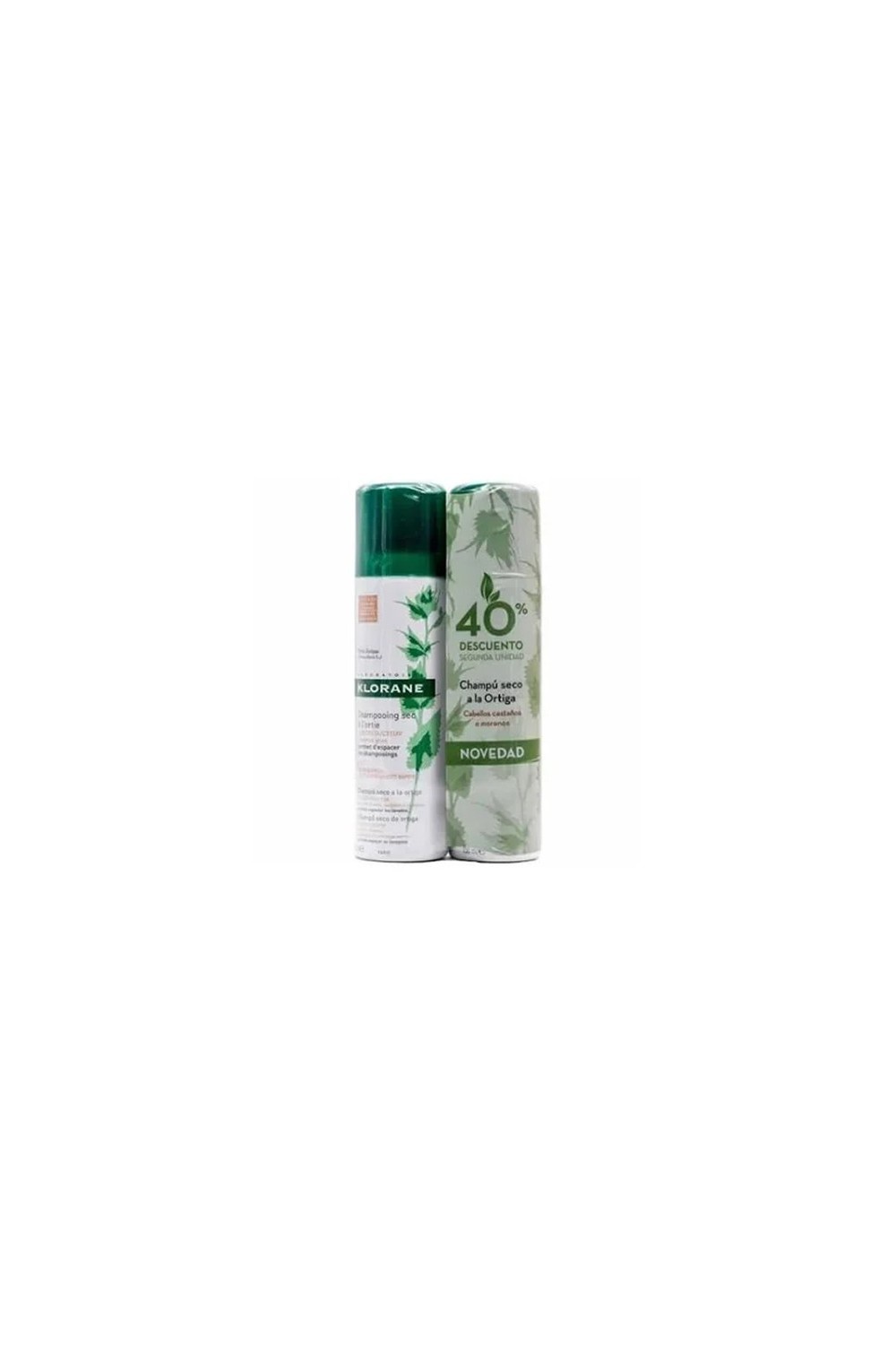 Klorane Oily Hair Dry Shampoo Brown Nettle 2x150ml