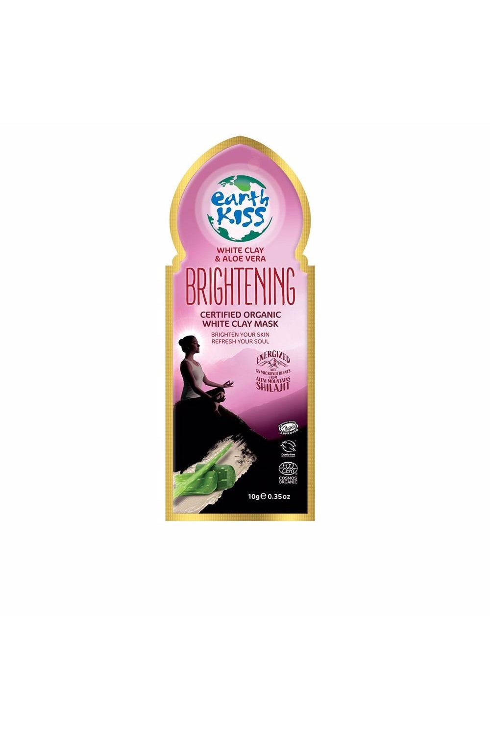 Earth Kiss Brightening Certified Organic White Clay Mask 10ml