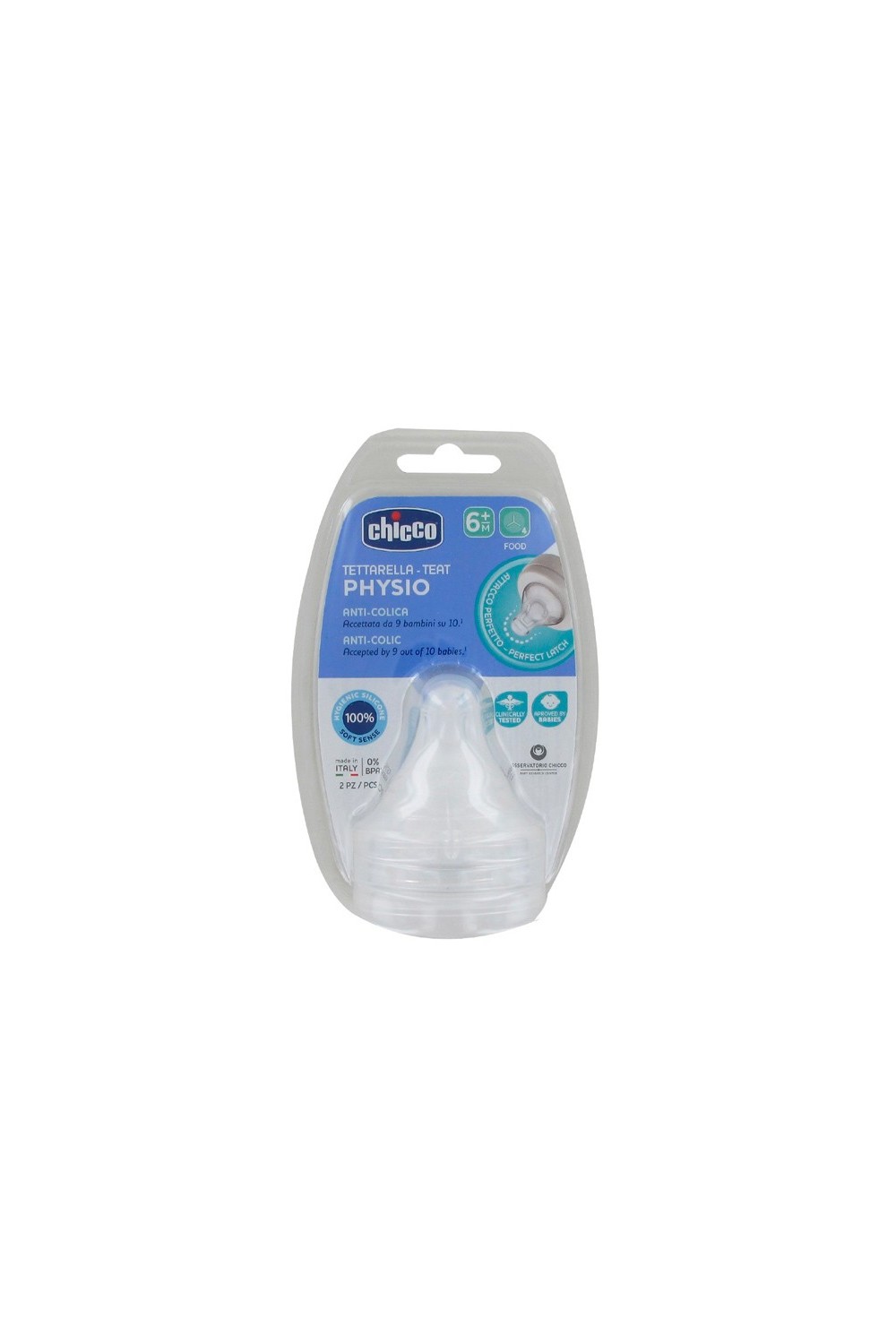 Chicco Tetina Physio 2m+ Silicona F/ Medium 2U