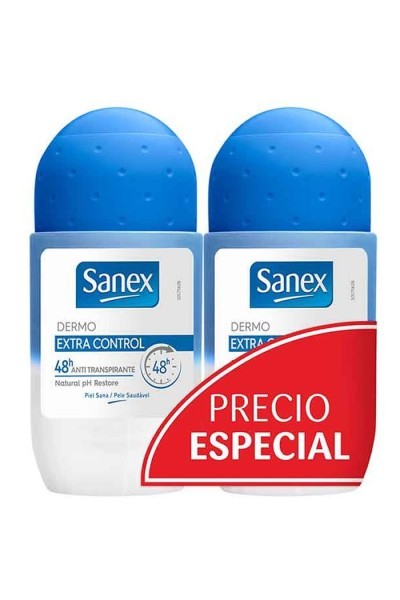 Sanex Dermo Extra Control 48h Deodorant Roll On Duplo 2x50ml