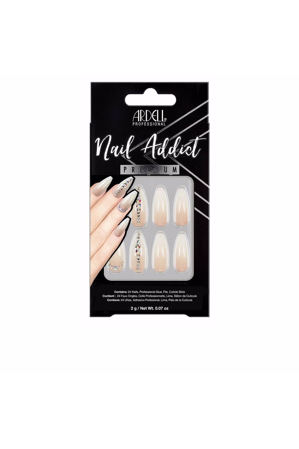 Ardell Nail Addict Nude Light Crystal False Nails