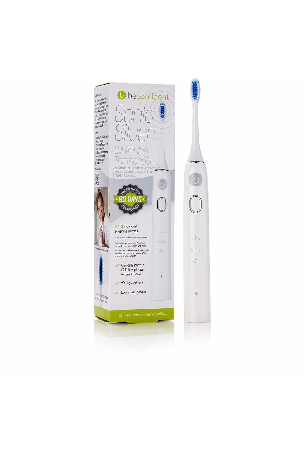 Beconfident Sonic Silver Electric Whitening Toothbrush White-Silver