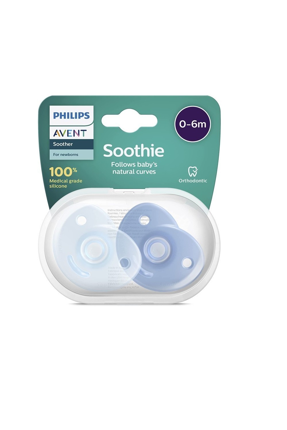 Avent Soothie Pacifier 100% Silicone Blue 2U