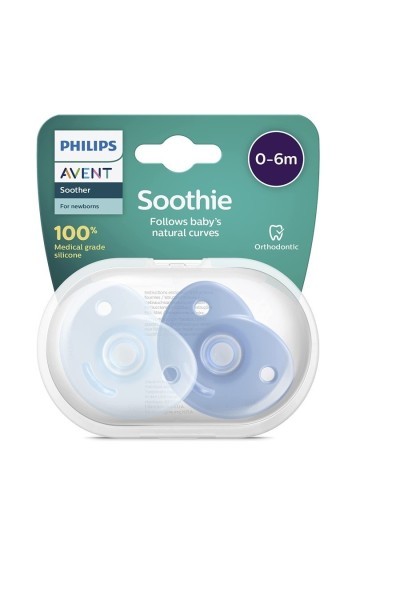 Avent Soothie Pacifier 100% Silicone Blue 2U