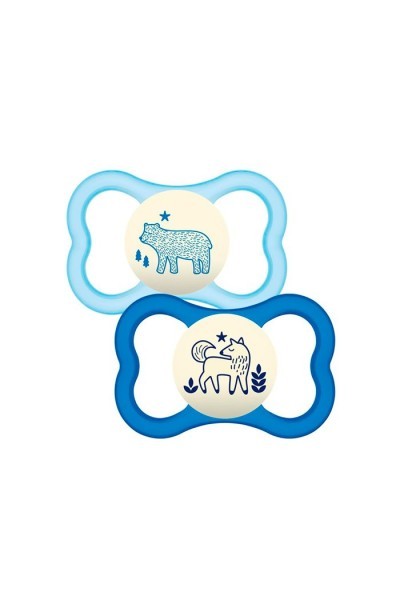 Mam Baby Dummy Nighttime 6+ Blue Silicone 2U