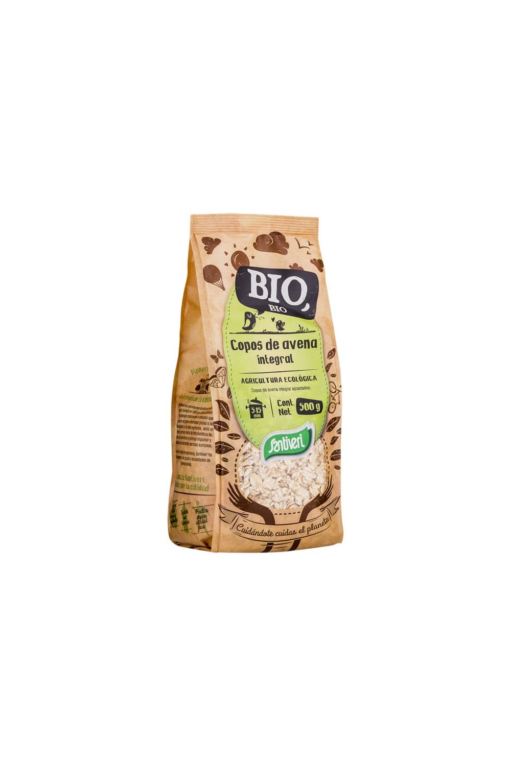 Santiveri Organic Wholemeal Oat Flakes Bag 500g