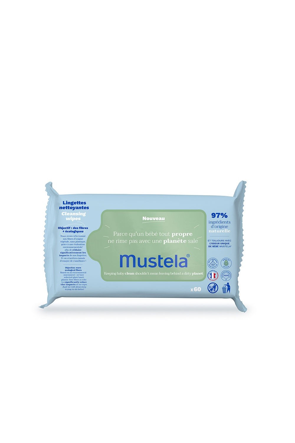 Mustela Avocado Cleansing Wipes 60 Wipes