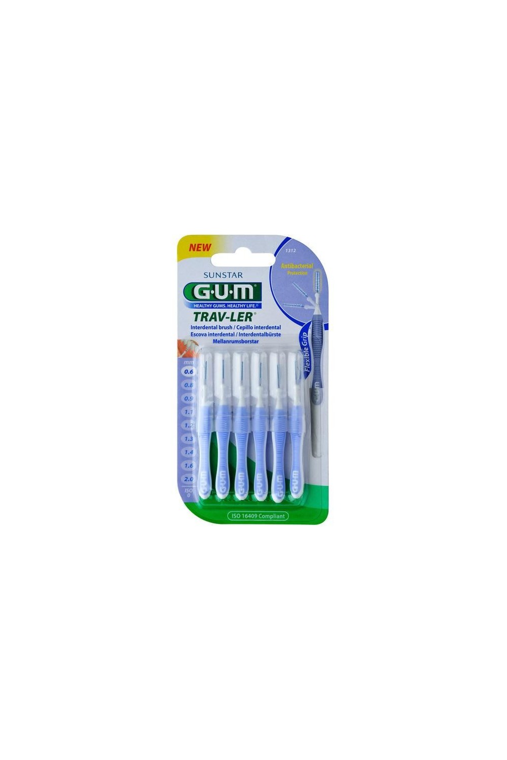 Sunstar Gum Interdental Brush 0,6mm Trav-Ler 6 Uds