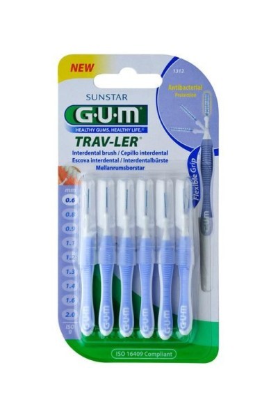 Sunstar Gum Interdental Brush 0,6mm Trav-Ler 6 Uds