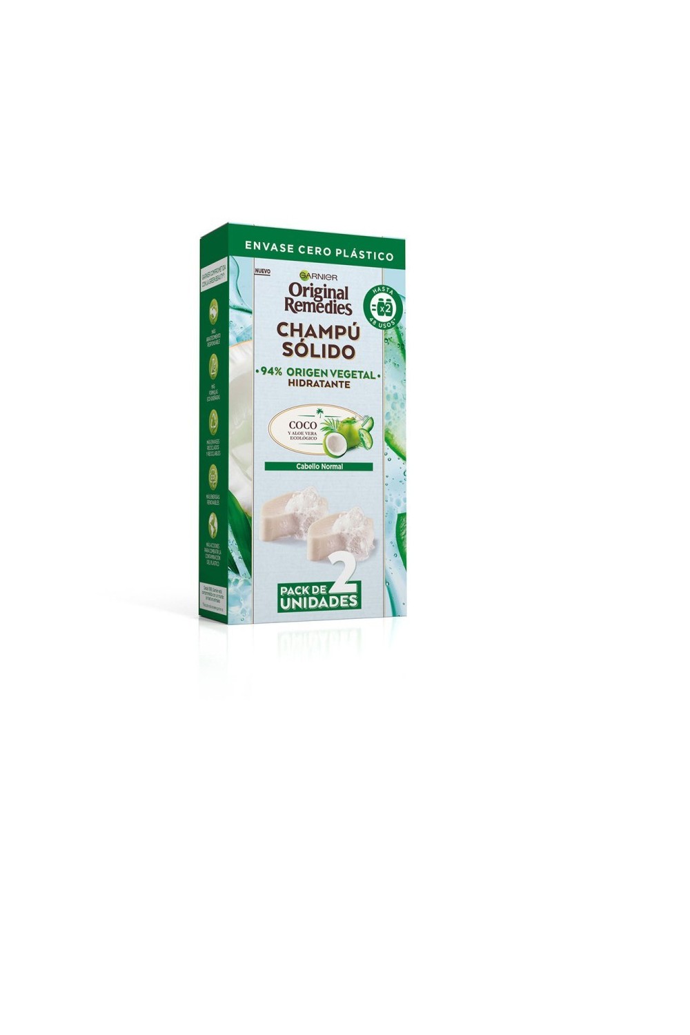 Garnier Original Remedies Champú Sólido Cabello Normal 2 x 60g