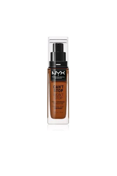 Nyx Can't Stop Won't Stop Full Coverage Foundation Deep Walnut 30ml