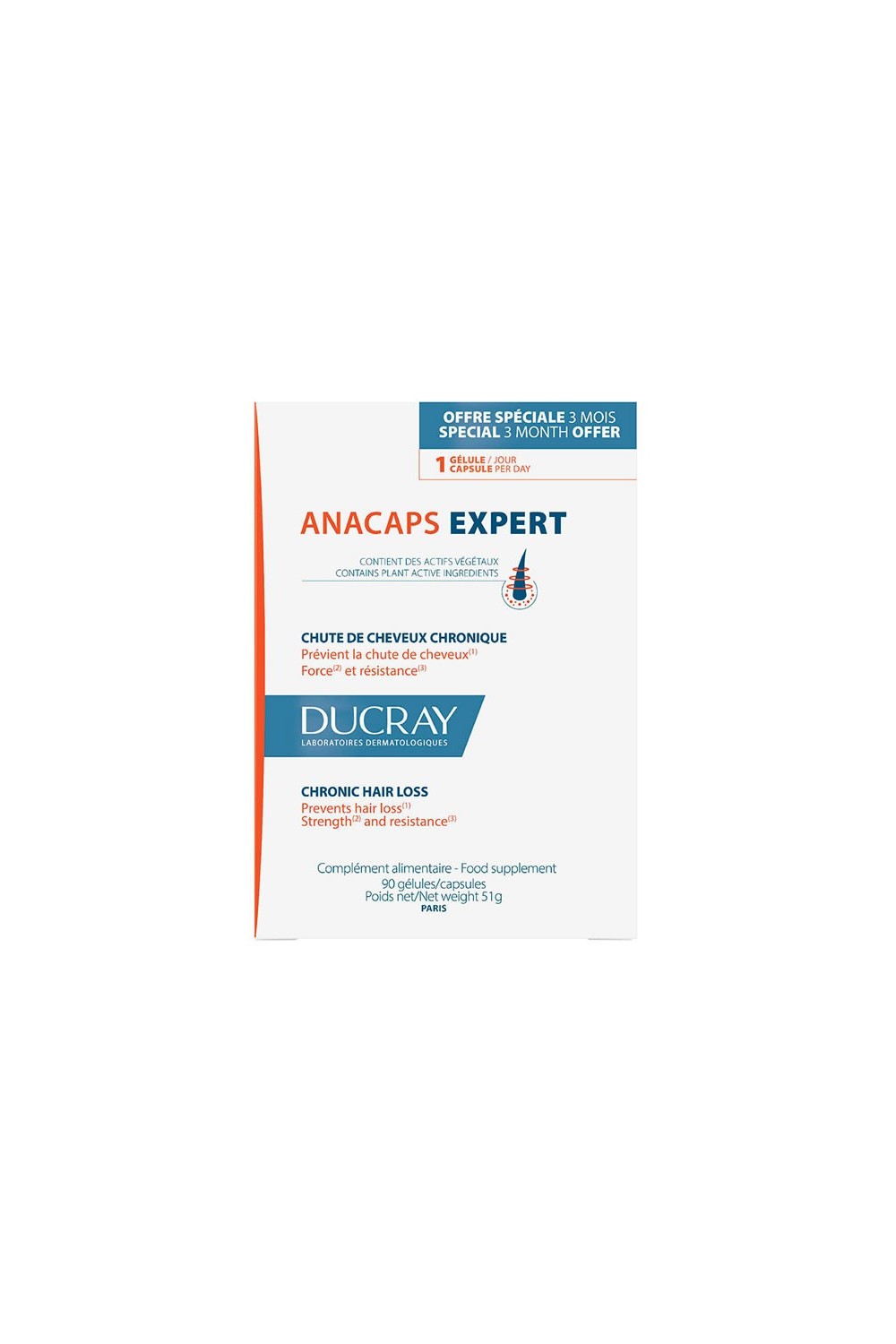 DUCRAY - Anacaps Expert Reaccional Hair Loss Supplement 3x30 Units